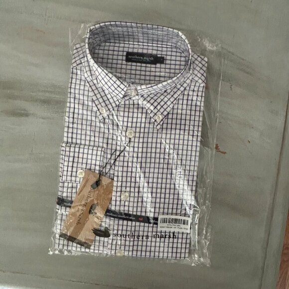 NWT Southern Marsh Tattersall Long Sleeve Button Down Shirt Size Small Preppy - Picture 5 of 7